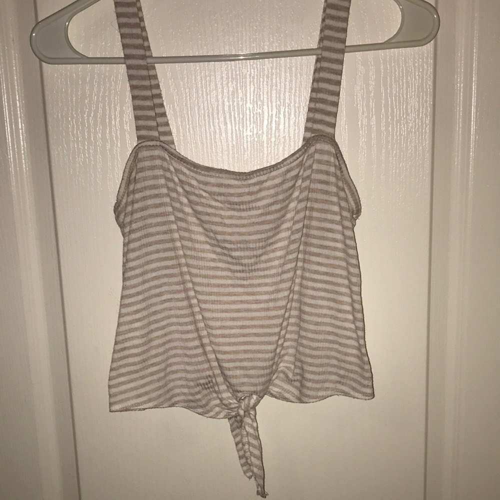 Brown and white tank top